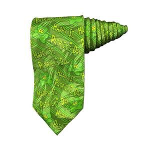 Keith Daniels Happy St Patrocks Day Shamrocks Novelty Holiday Necktie